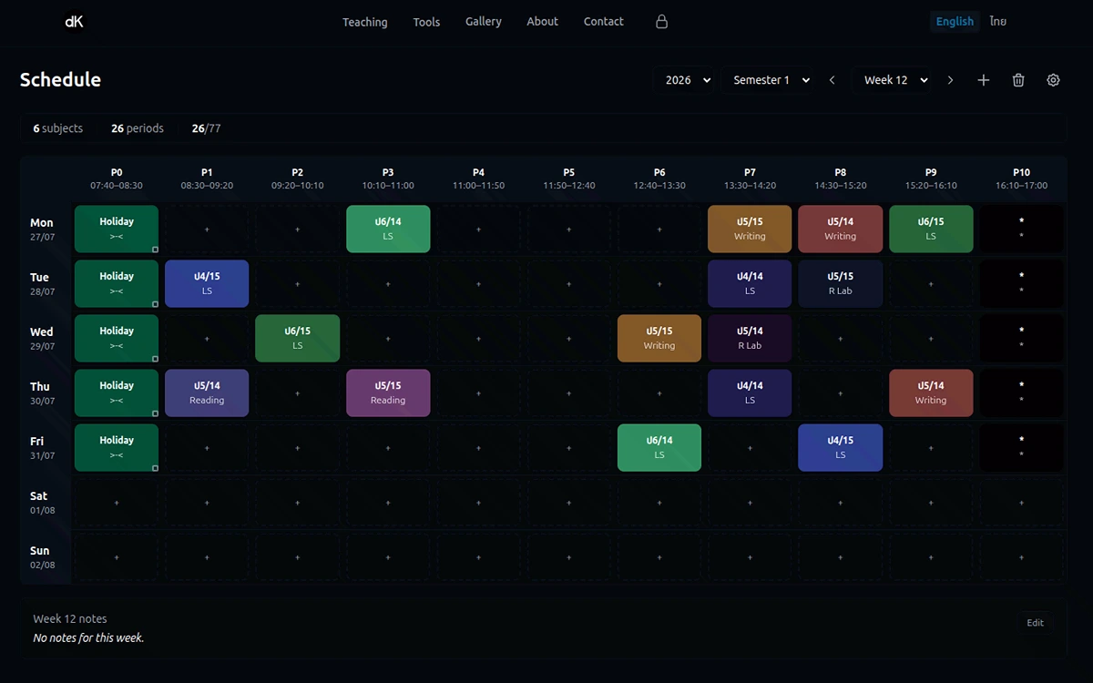 Weekly Schedule Planner screenshot